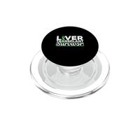 T-Shirt avec Ruban Vert survivant d'une greffe de Foie PopSockets PopGrip pour MagSafe