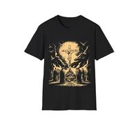 T-shirt avec scène de la crucifixion de Jésus - Bible chrétienne religieuse - Esthétique - Foi - Unisexe - Chemise graphique, noir, L