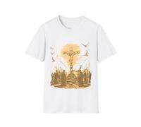 T-shirt avec scène de la crucifixion de Jésus - Bible chrétienne religieuse - Esthétique - Foi - Unisexe - Chemise graphique, blanc, M