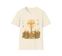 T-shirt avec scène de la crucifixion de Jésus - Bible chrétienne religieuse - Esthétique - Foi - Unisexe - Chemise graphique, naturel, XL