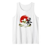 T-Shirt avec Symbole de Courage Vieilli - Art Japonais Oriental Débardeur