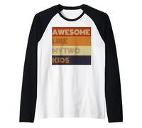 T-shirt Awesome Like My Two Kids pour la fête des pères Manche Raglan