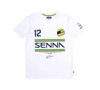 T-Shirt Ayrton Senna F1 N° 12 Blanc Unisexe