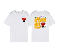T-Shirt Bad Bunny Double Face Imprimé Manches Courtes T-Shirt À Manches Courtes Hommes Femmes Hip-hop Neutre Adulte T-Shirt Manches Courtes Hauts Garçons Filles-Black||XXS