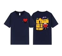 T-Shirt Bad Bunny Double Face Imprimé Manches Courtes T-Shirt À Manches Courtes Hommes Femmes Hip-hop Neutre Adulte T-Shirt Manches Courtes Hauts Garçons Filles-Black||XXS