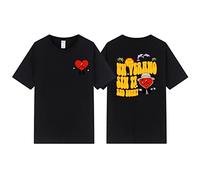 T-Shirt Bad Bunny Double Face Imprimé Manches Courtes T-Shirt À Manches Courtes Hommes Femmes Hip-hop Neutre Adulte T-Shirt Manches Courtes Hauts Garçons Filles-Black||XXS