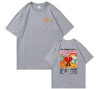 T-Shirt Bad Bunny Imprimé Coton Manches Courtes T-Shirt À Manches Courtes Hommes Femmes Décontracté Détaché Neutre T-Shirts Manches Courtes Hauts Garçons Filles-Black||XXS