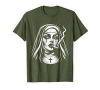 T-Shirt « Bad Smoking Nonne » - Gothique Occulte - Sorcellerie et Horreur T-Shirt