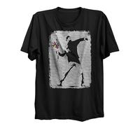 T-shirt Banksy Legendary Flower Thrower Street Art Style : streetwear en coton bio, Noir , XL