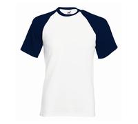T-Shirt Baseball À Manches Courtes Fruit of the Loom En Cotton