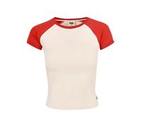 T-shirt baseball retro femme Urban Classics Organic Stretch Blanc S