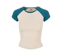 Urban Classics T-shirt baseball Organic Stretch – rétro femme blanc XS