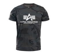 ALPHA INDUSTRIES T-Shirt 'Basic Logo Camo' gris / noir / blanc, Taille XL