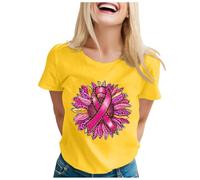 T-Shirt Basic Femme Tshirt Respirant Tee Shirt Vacances Été Oversize Doux T Floral Pack Tshirts Teinture Écologique Lot 3 Longueur Tunique Sortie Entre Amis Octobre Rose Coloré