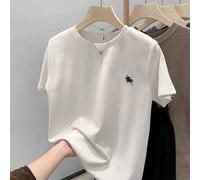 T-shirt basique à col rond et manches courtes pour femmes avec imprimé de chevalier, style décontracté L,M,S,XL,XSAnimal,PortraitTissu tricoté