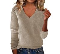 T-shirt basique à coupe ajustée pour femme - Couleur unie - Printemps et automne - Épaules exposées - Capuche - Pull court - Club streetwear, kaki, XXL