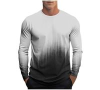 T-shirt basique à manches longues pour homme, coupe ajustée, style décontracté, couleur dégradée, t-shirt graphique pour l'automne et l'athlétisme, pour sports d'intérieur et d'extérieur, vie