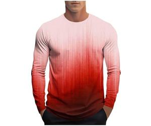 T-shirt basique à manches longues pour homme, coupe ajustée, style décontracté, couleur dégradée, t-shirt graphique pour l'automne et l'athlétisme, pour sports d'intérieur et d'extérieur, vie