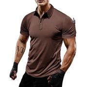 T-shirt basique à séchage rapide pour homme - Printemps et automne - Couleur unie - Décontracté - Séchage rapide - Pour sports de plein air - Col ouvert - Chemise à manches courtes pour la salle de