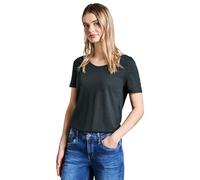 Street One A322897 T-Shirt Basique de Couleur Unie, Vert Sapin, 40 Femmes