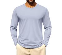 T-Shirt Basique Homme | Manches Longues Col Rond Uni en Maille Douce et Élastique, Décontracté (FR/ES, Alpha/Lettres, M, Taille Normale, Taille Normale, color12)