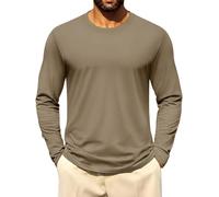 T-Shirt Basique Homme | Manches Longues Col Rond Uni en Maille Douce et Élastique, Décontracté (FR/ES, Alpha/Lettres, XXL, Taille Normale, Taille Normale, color03)
