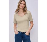 Street One T-Shirt Basique en Coton Beige 40