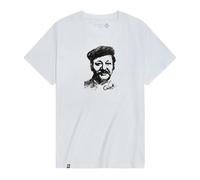 T-Shirt Bavarois "Gustl" Blanc Unisex En Coton Bio Jersey Portrait Regular