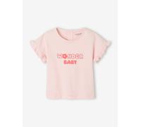 T-shirt bébé à message en coton bio rose pâle 3M(60CM)