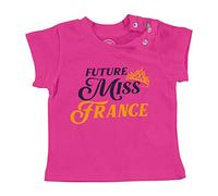 T-Shirt Bébé Manche Courte Rose Future Miss France Enfant Beauté