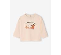 T-shirt bébé Noël motif traineau manches longues vanille 12M(74CM)