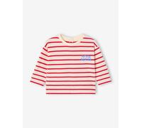 T-shirt bébé rayé pressionné dos rouge 36M(97CM)