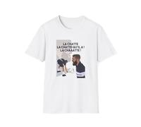 T-Shirt - Benoit Paire -La chaaatte - Tennis (FR/ES, Numérique, 40, Taille Normale, Taille Normale, Blanc)