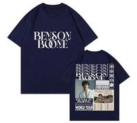 T-Shirt Benson-Boone Feux d'artifice Et Rollers Tour du Monde T-Shirt en Coton pour Hommes Et Femmes, T-Shirt De Mode De Rue XS-3XL-Black||XS