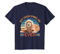 T-Shirt « Best Cocker Spaniel Dad Ever » pour la fête des pères T-Shirt, Enfant, Bleu Marine, 6 Ans