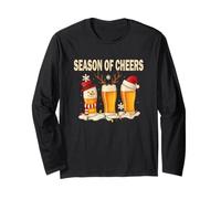 T-Shirt Bière de Noël Drôle Fête Season of Cheers Cadeau Manche Longue