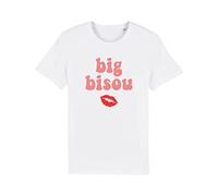 T-Shirt Big Bisou - Chanson Carlos - XL Blanc - Tee Shirt Paroles Chanson Drôle Années 80