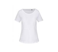 T-shirt Bio col à bords francs manches courtes femme Kariban - Blanc S