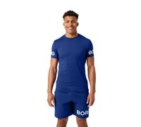 BJÖRN BORG T-Shirt fonctionnel bleu / blanc, Taille L