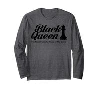 T-Shirt Black Queen The Most Powerful Piece Chess Manche Longue