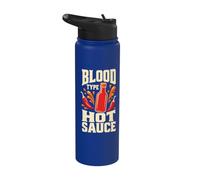 T-Shirt Blague Humour Nourriture BLOOD TYPE HOT SAUCE Stainless Steel Insulated Water Bottle