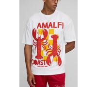 T-shirt blanc à imprimé côte d'Amalfi homme - XS, blanc
