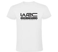 T-shirt blanc avec logo WRC World Rally Championship Homme 100 % Coton Tailles S M L XL XXL Manches courtes, Blanche, M