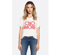 T-shirt blanc brodé Ciao Amore à coupe oversize - Taille unique