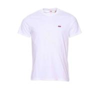 T-shirt blanc en coton uni avec une coupe droite et un col rond XXL