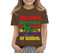 t shirt blanc enfant,Toddler Boy Girl Summer Clothes First Day Of School Shirt In My Pre School Shirt Toddler Kindergarten Shirts Hauts Tuniques Filles Pour Leggings Grande Taille(Coffee,6-7 Years)