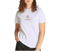 Calvin Klein T-Shirt Manches Courtes Femme Shadow Graphic Tee Regular Fit, Blanc (Brilliant White), L