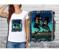 T-Shirt Blanc Femme Films Cultes 10 Blues Brothers