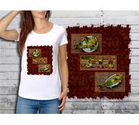 T-Shirt Blanc Femme Taille M Best Of Grenouilles 03