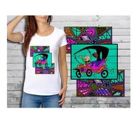 T-shirt blanc femme taille S - Collection Vintage Cartoons 12 Mr Magoo - Col arrondi - Ajustée - Manches courtes S